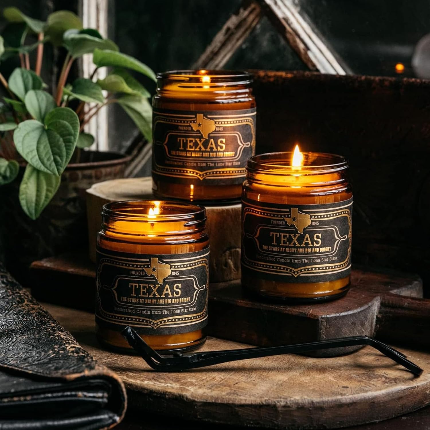 Jackson Vaughn Scented Texas Candle | Aromatherapy Long Lasting Candles Home Fragrance Decor Gifts Hand Poured Soy Wax Blend Notes of Patchouli, Prairie Grass, Mexican Amber 40 Hr Burn 9oz (Austin)