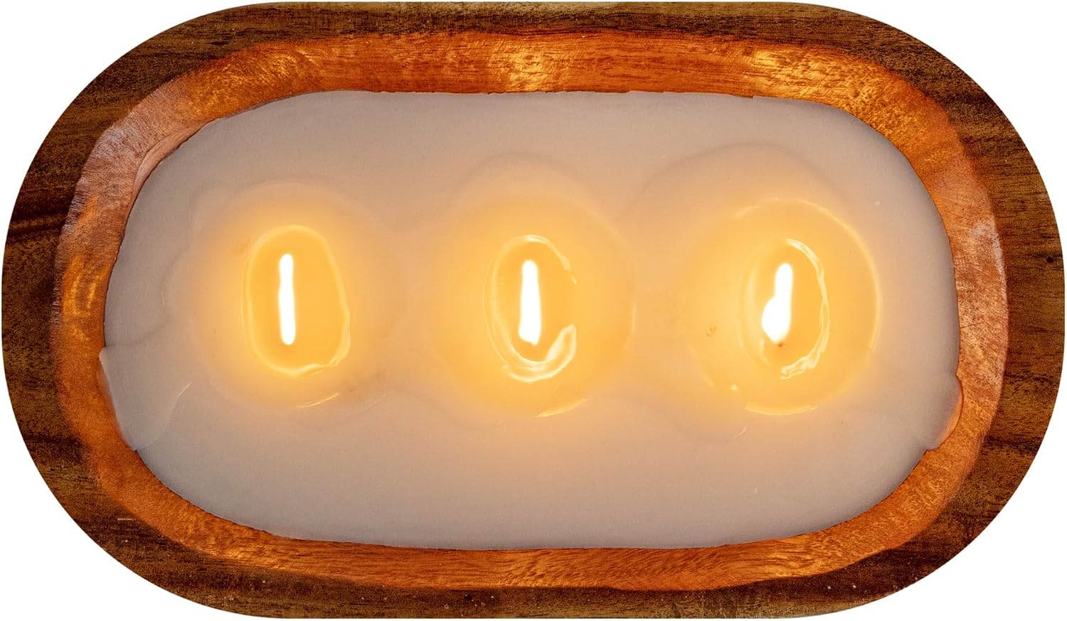 Restaurantware-Coco Casa 9.1 x 5.5 x 2 Inch Wood Dough Bowl Candle, 1 Hand Poured Bread Bowl Candle - Coconut Mango Fragrance, Double Wax Blend, Soy Wax Scented Candle, Wooden Wick