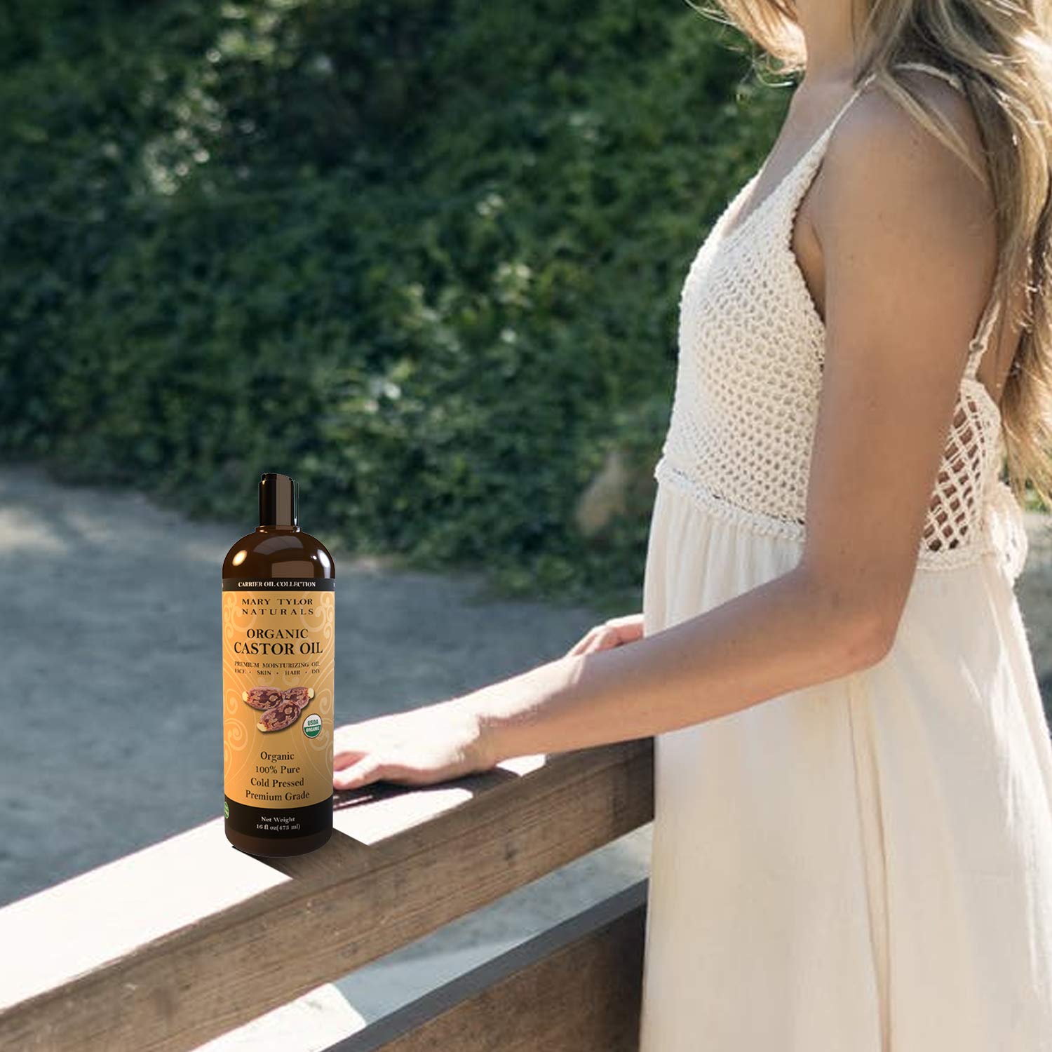 Organic Castor Oil 16 oz — USDA Certified by Mary Tylor Naturals — Cold Pressed, Hexane Free, 100% Pure and Natural