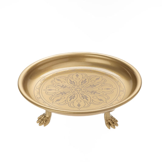 Solid Brass Pedestal Tray with Eagle Claw Feet