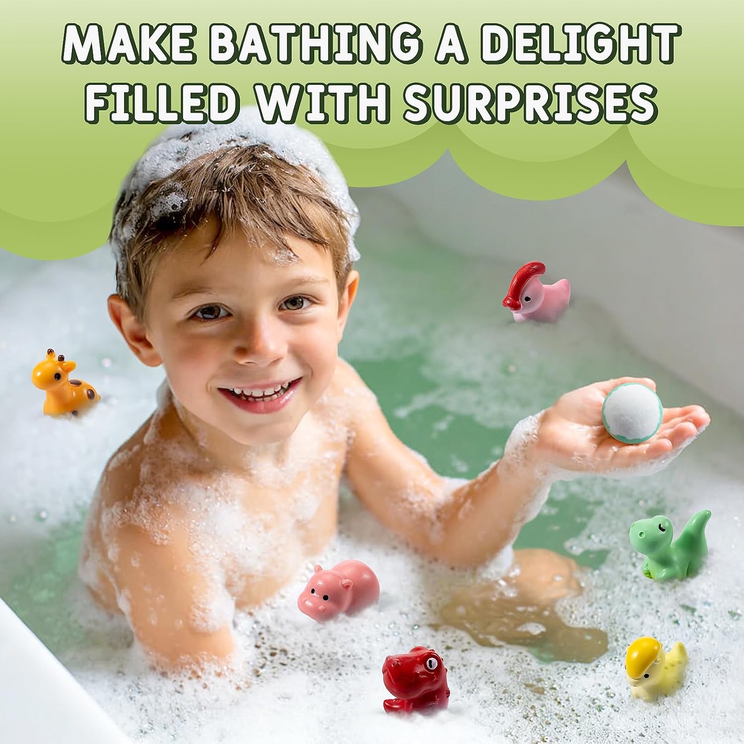 Bath Bombs for Kids with Surprise Inside, 12 Pack Bath Bombs with Mini Land Animal Toys Inside, Fizzy Bath Balls for Fun, Birthday Gifts, Perfect for Boys and Girls