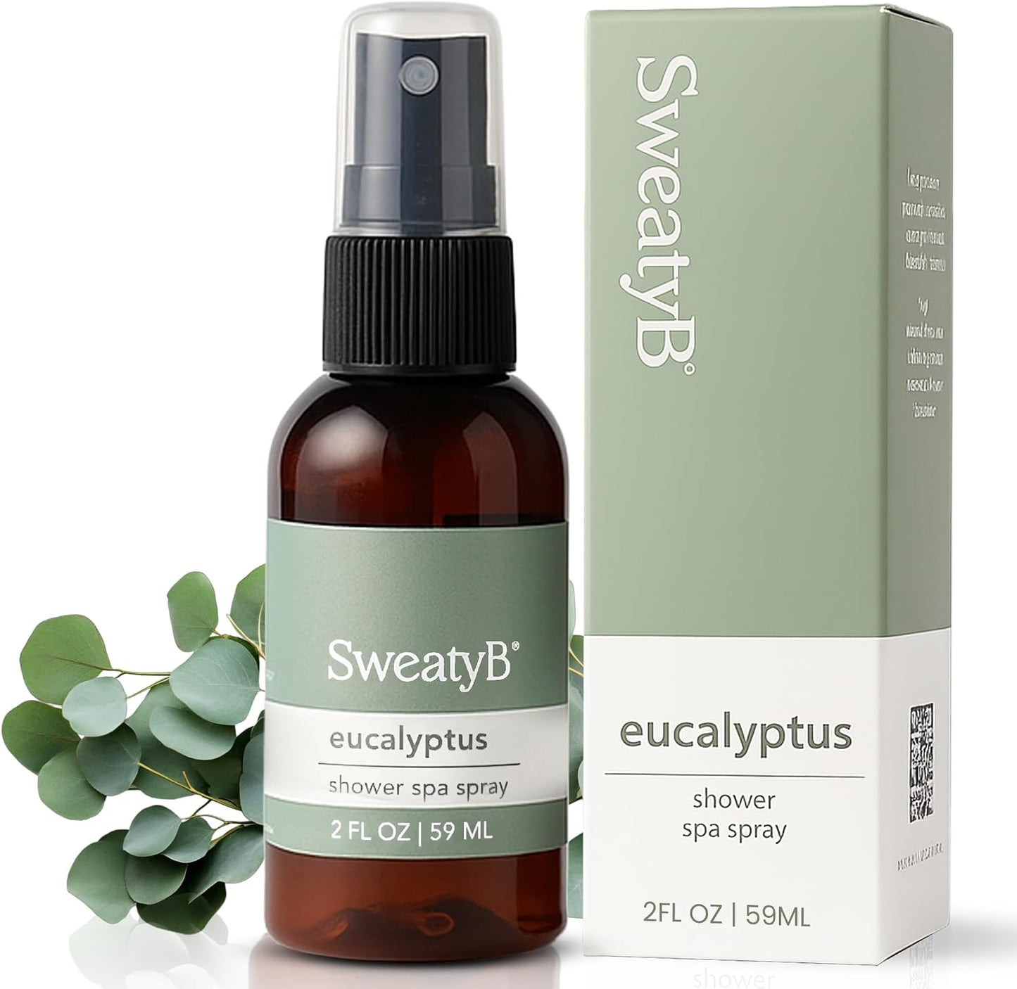 SweatyB® Eucalyptus Shower Spray – 100% Pure Eucalyptus Essential Oil Shower Mist for Sauna & Steam Room – Natural Aromatherapy for Stress & Sinus Relief – Vegan – Made in USA – 2 oz