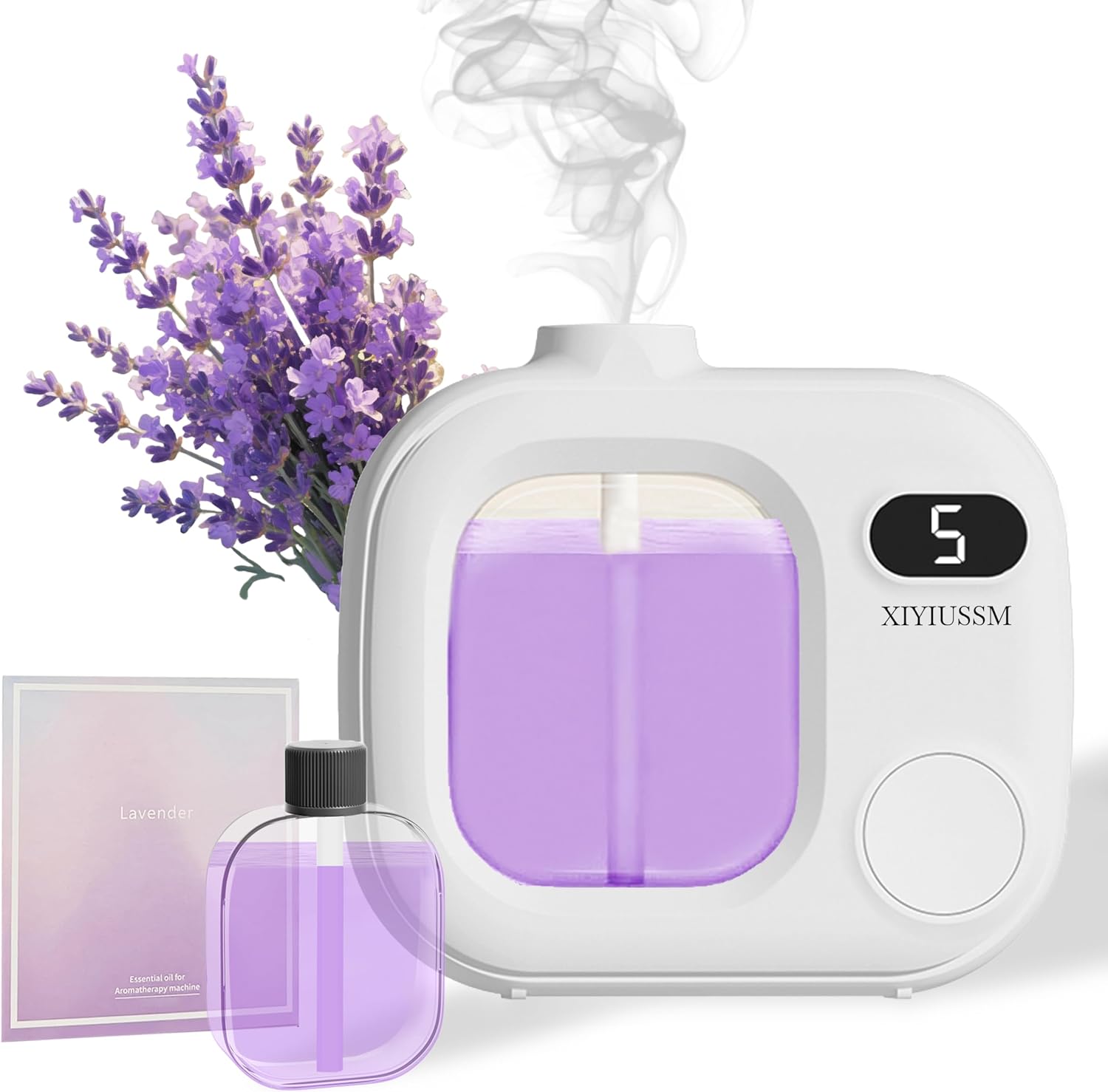 Waterless Essential Oil Diffuser Portable Cordless Aromatherapy Scent Machine for Home Office Car Large Room Battery Powered Ultrasonic Diffuser with 5 Mist Modes for Bedroom Classroom Travel