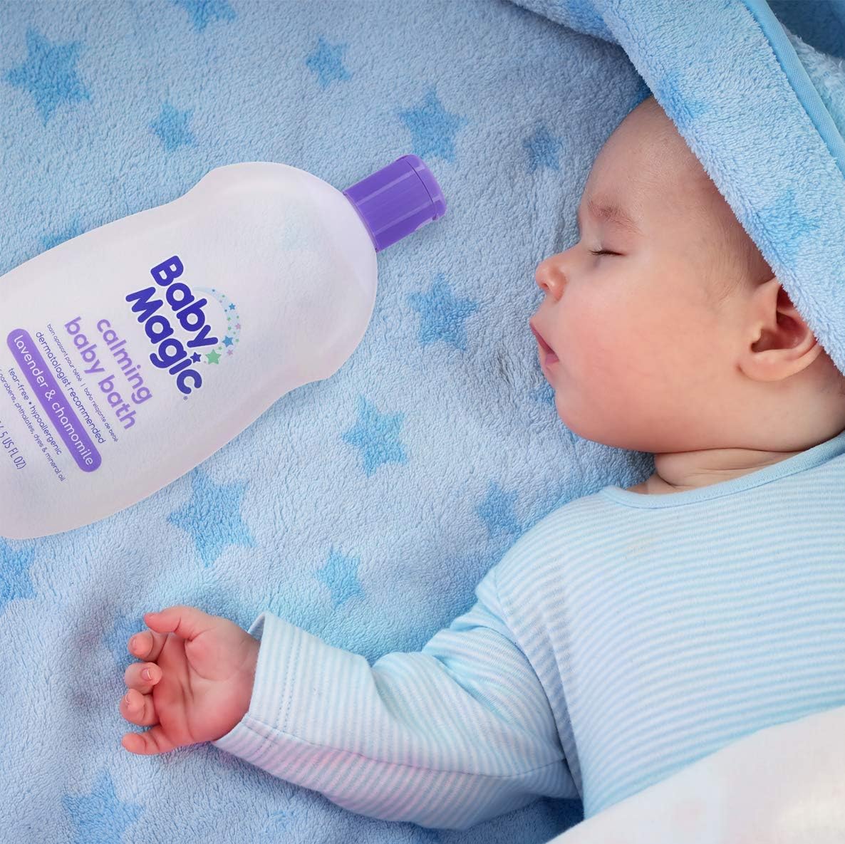 Baby Magic Calming Baby Bath, Lavender & Chamomile Scent, Specially Formulated for Baby's Delicate Skin, Made with Calendula, Tear Free, Hypoallergenic, Dermatologist Recommended, 9 Fl Oz
