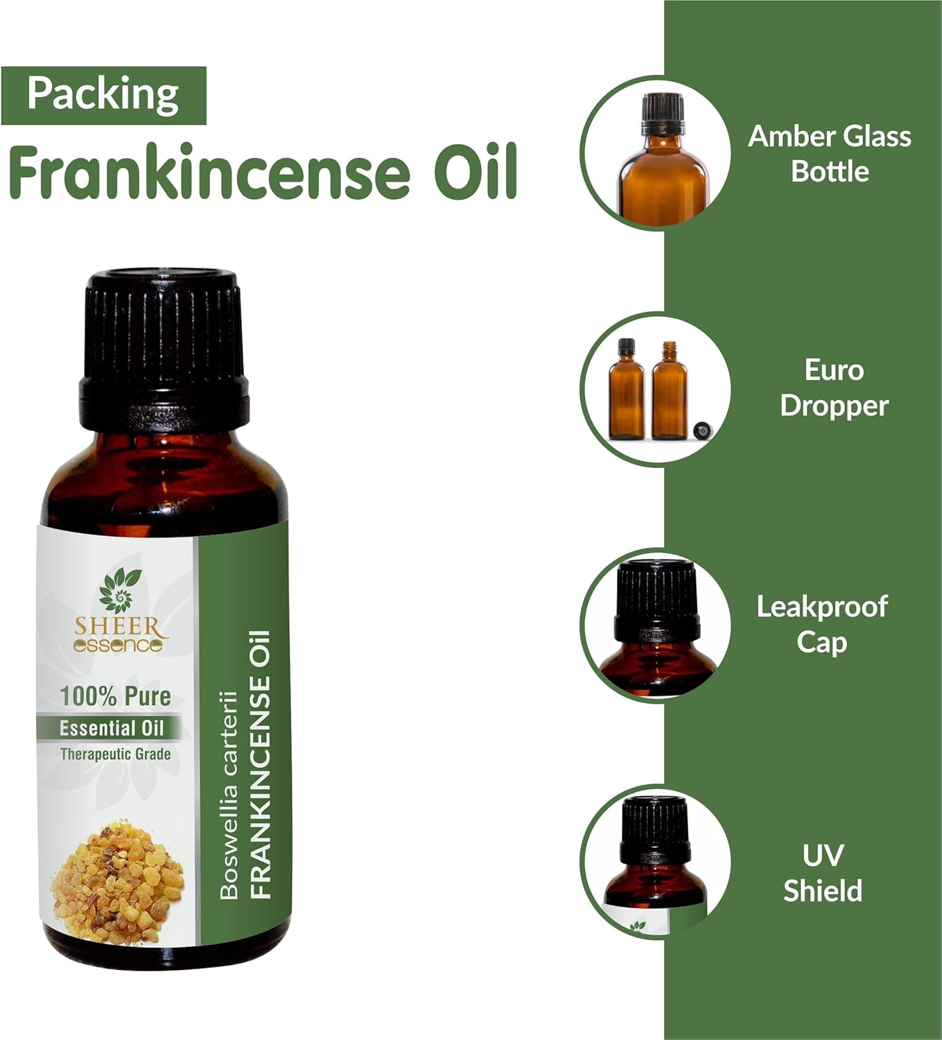 Frankincense Essential Oil 118 ML (4 Fl. Oz) | 100% Pure Natural Undiluted Uncut Therapeutic Grade Boswellia Carteri Essential Oil