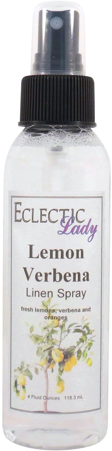 Lemon Verbena Linen Spray (Double Strength), 16 ounces - Eclectic Lady Sheet and Linen Spray - No Artificial Colors, Parabens, or Preservatives - Long-Lasting Scent for Bed, Fabric & Pillow