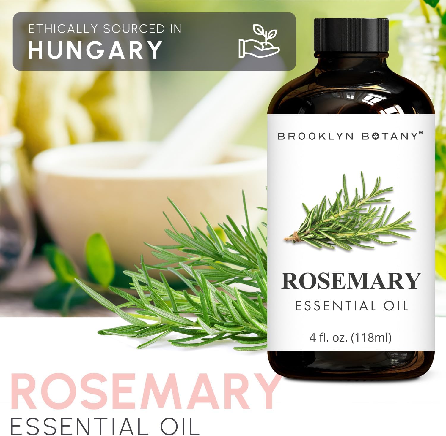 Brooklyn Botany Clove & Rosemary Essential Oils – 4 Fl Oz (Pack of 2) – 100% Pure & Natural – Stimulating & Herbal Aromatherapy Blend