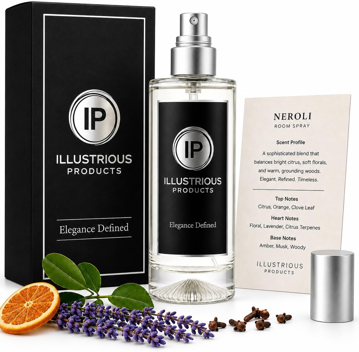 Neroli Room Spray for Home – Luxury Long-Lasting Fragrance Mist, Citrus Floral Woody Scent, Premium Glass Bottle & Gift Box, Fine-Mist Sprayer, Made in USA, 3.3 fl oz / 100 ml