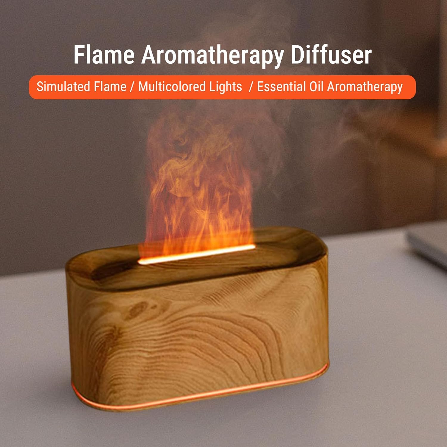 ZJchao Diffuser Humidifier Aromatherapy Essential Oil Diffuser 220ml Ultrasonic Effect with 7 Color Light Modes for Home Office Bedroom (Light Wood Grain)