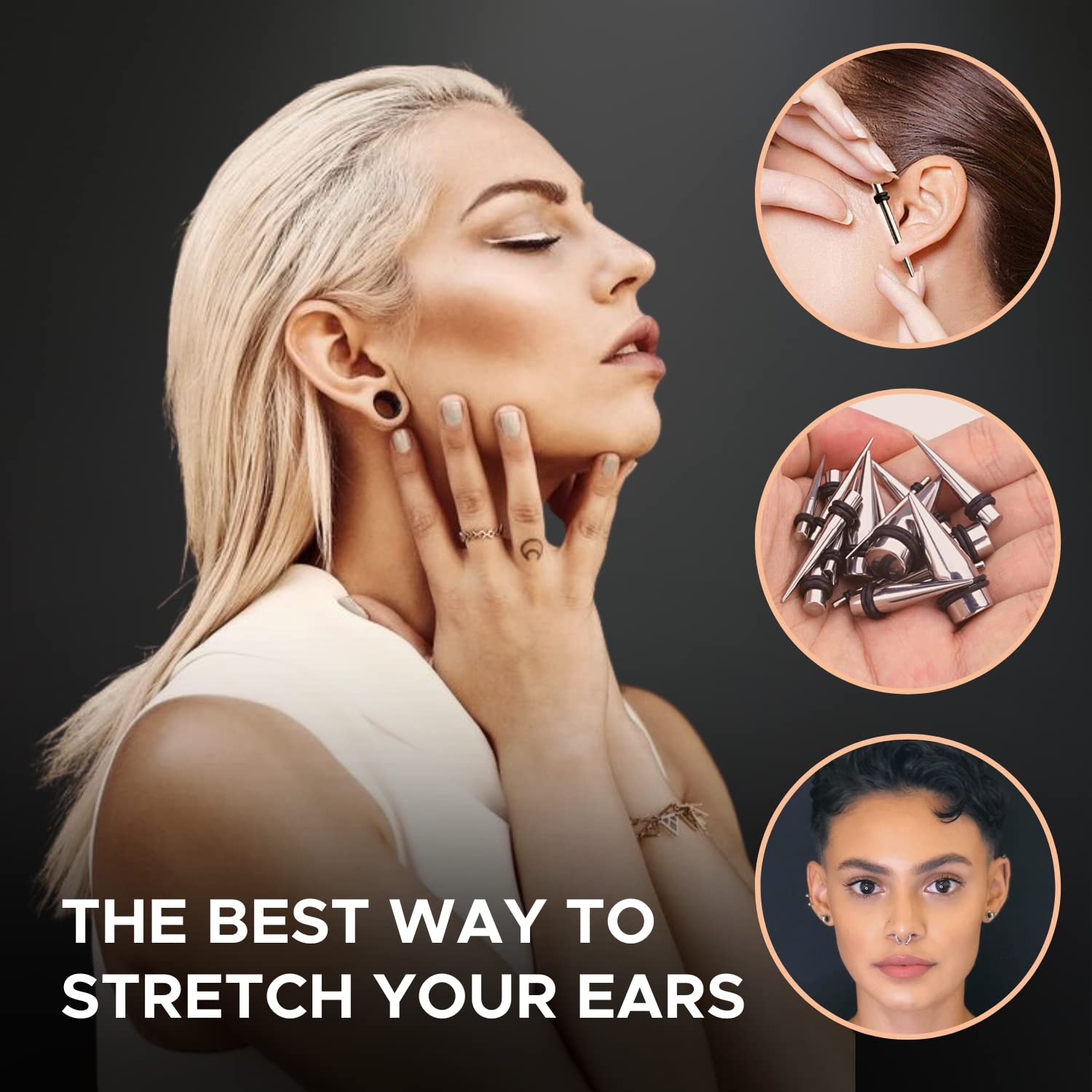 BodyJ4You Piercing Aftercare Kit - Ear Stretching Balm - 100% USDA Organic Jojoba Oil - Stretched Ear Gauges Tragus Nose Septum Lip Navel - Soothe Moisturize Skin Recovery Pure Natural Vegan Solution