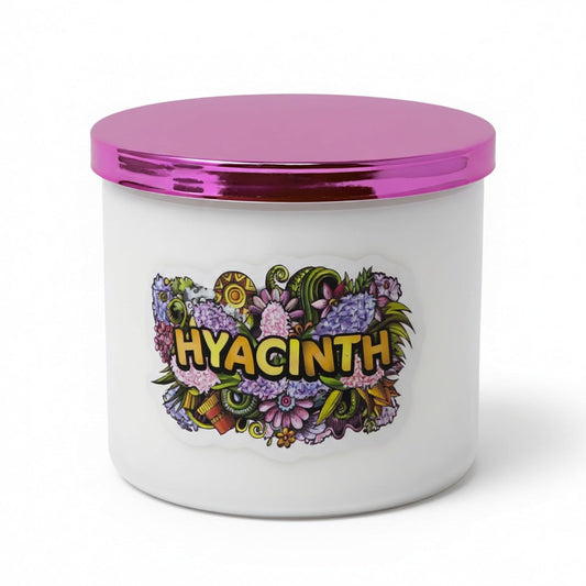 Hyacinth Candle ~ Very Strong Floral FragranceAll Natural Premium Soy and Coconut Wax Candle ~ Highly Scented ~ Large 3 Wick