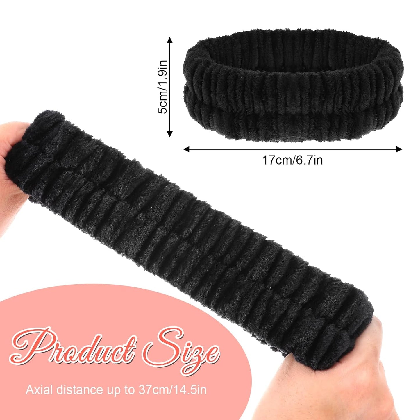 2Pcs Spa Headband, Make Up Headband Hair Headband for Face Washing Hair Bands Men Absorbent Elastic Skin Care Head Band Wrap for Women Yoga Sports Shower Exercise