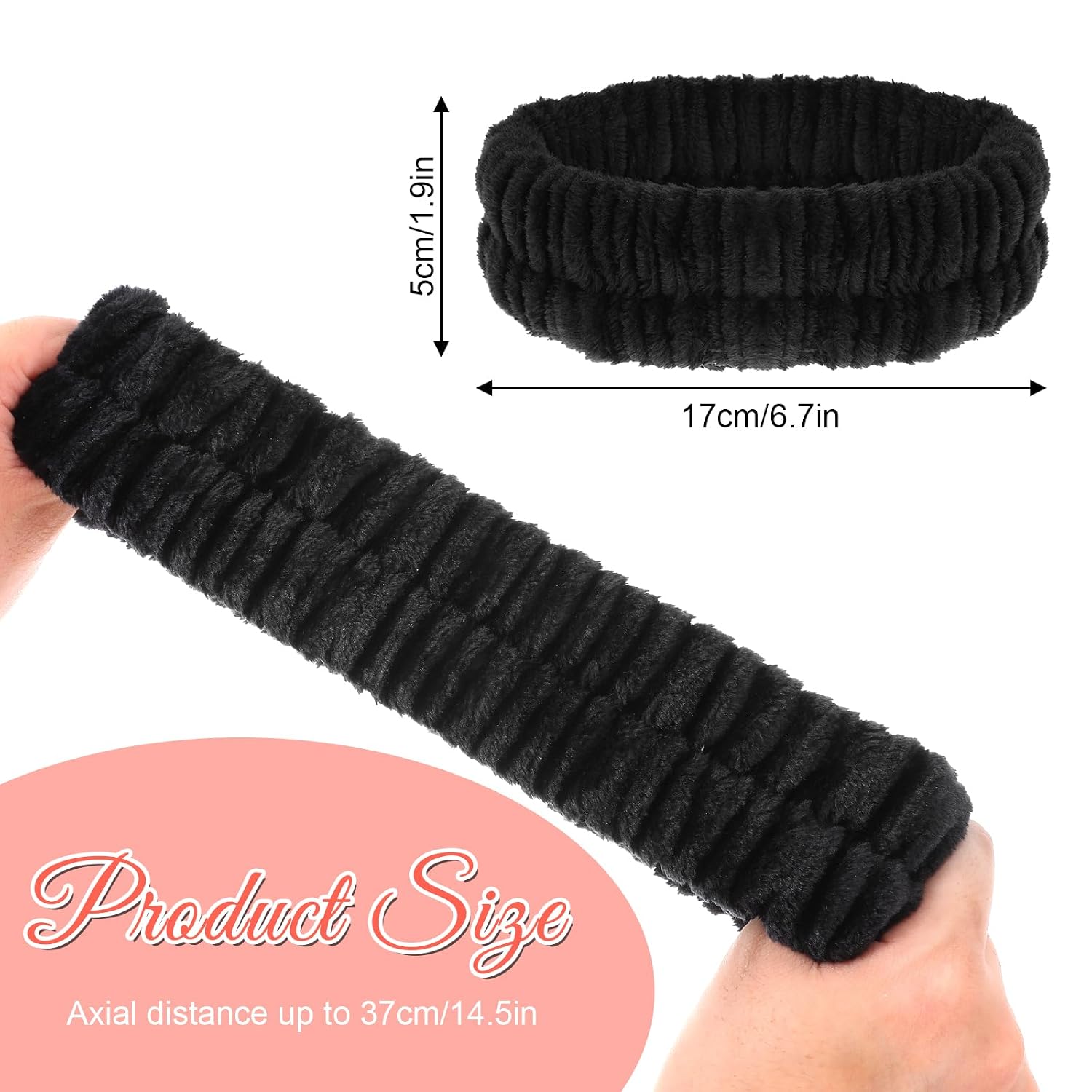 2Pcs Spa Headband, Make Up Headband Hair Headband for Face Washing Hair Bands Men Absorbent Elastic Skin Care Head Band Wrap for Women Yoga Sports Shower Exercise