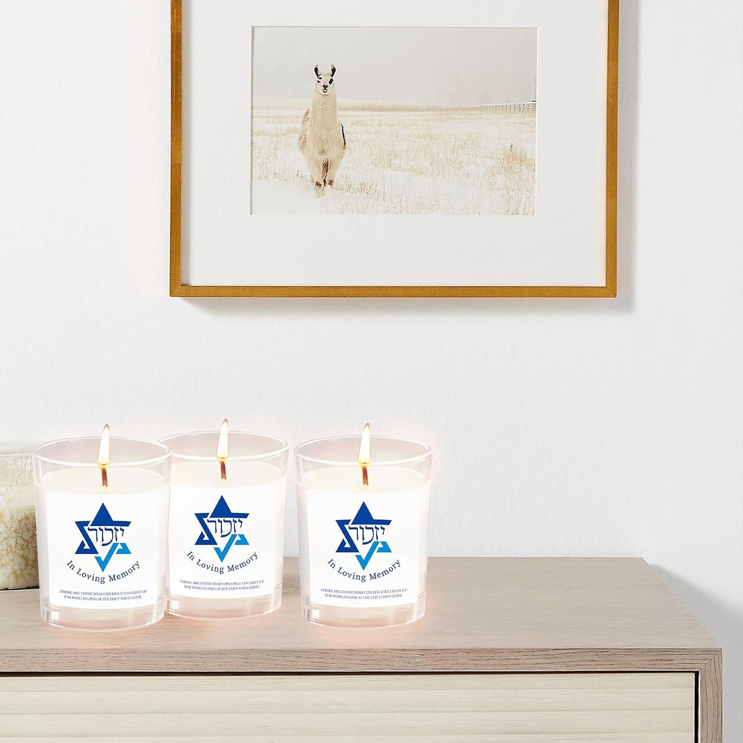 Yahrzeit Candles - Yahrzeit Memorial Candles, Memorial Bereavement Gifts for Loss of Loved One, Jewish Sympathy, Natural Soy Wax Hand Poured 7oz (White)