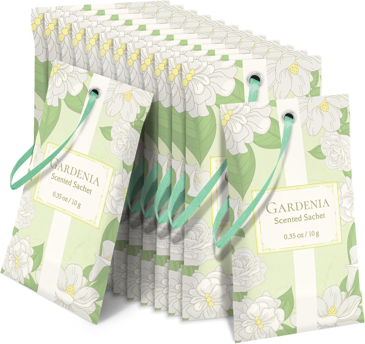 STRN Scented Sachets for Drawer and Closet, Gardenia Scented Long-Lasting Sachets, 14 Packs for Home Fragrance, Small Space Air Freshener for Wardrobes