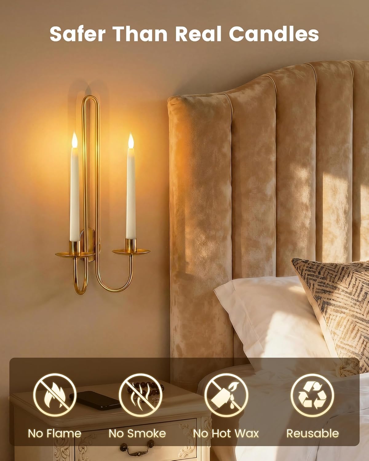 Flameless Taper Candles with Remote, 10.5" x 0.78" Battery Operated Plastic LED Candlesticks, 3000K Warm White, 3D Flickering Flame for Wedding, Christmas, Halloween Decor, 6 Pack, Ivory