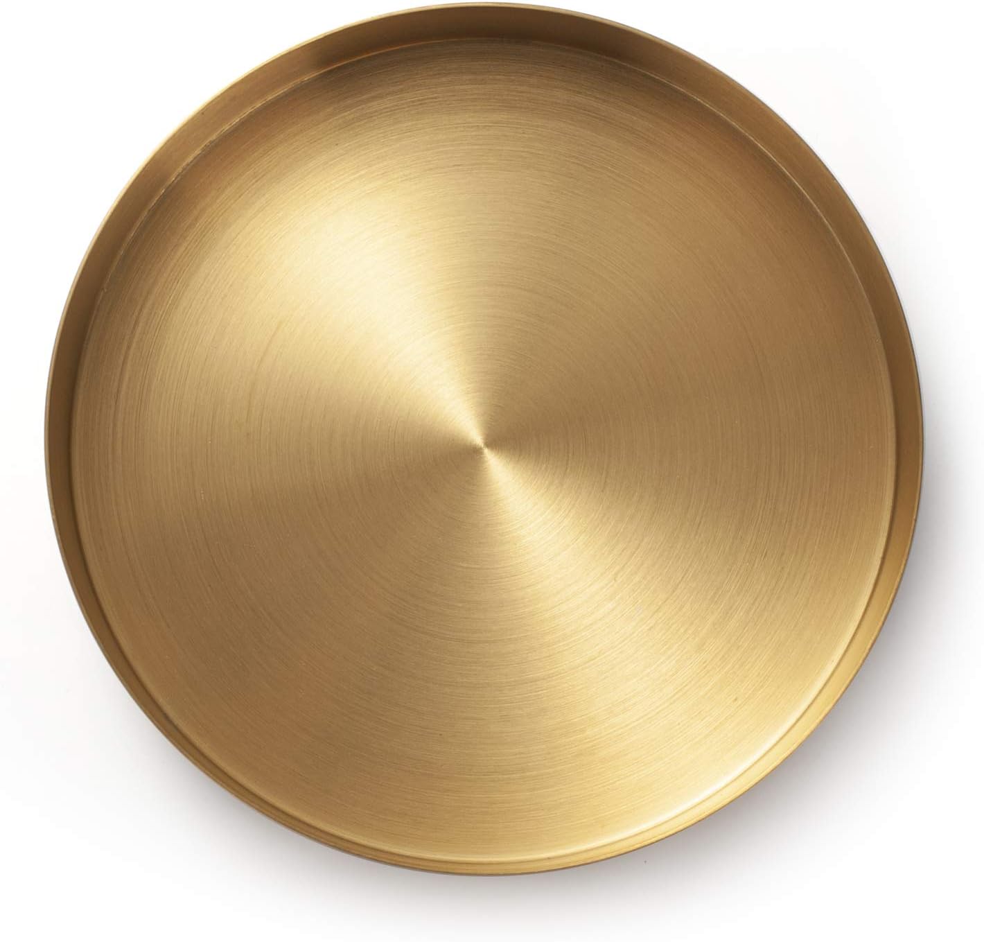 IVAILEX Round Gold Tray Stainless Steel Jewelry, Make up, Candle Plate Decorative Tray (5.5 inches)