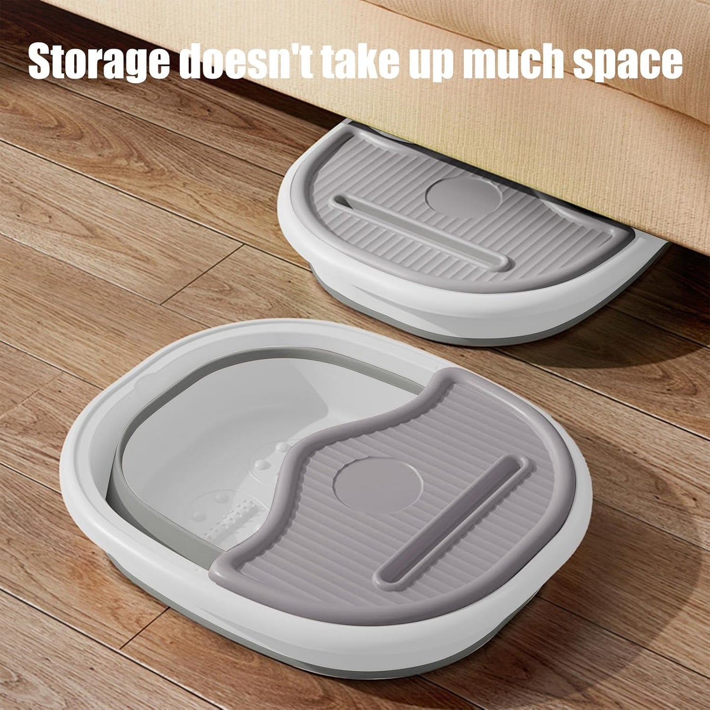 Collapsible Foot Bath Basin Foot Soaking Tub with Lid, Mobile Phones and Tablets Slot, Massage Collapsible Bucket Basin for Soaking Feet Wash Basin Small Bucket Footbath