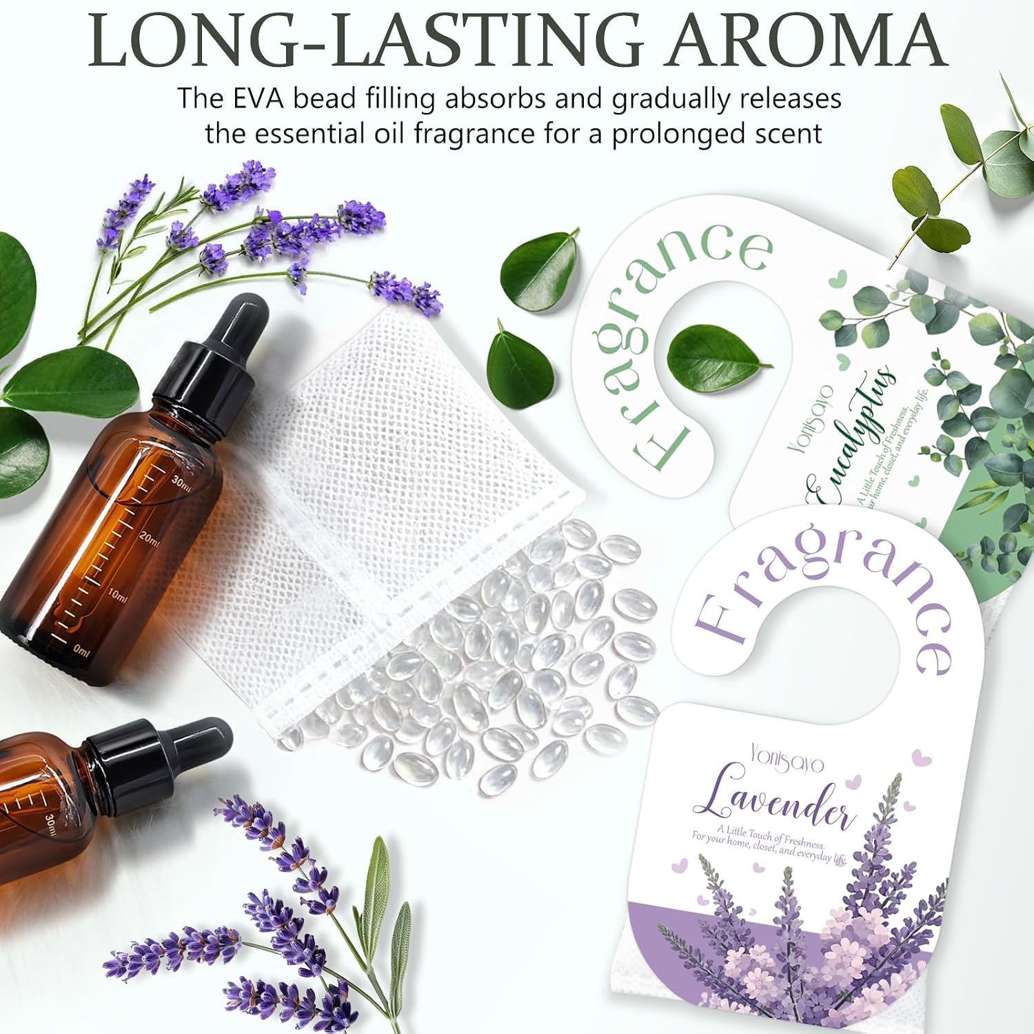 14 Packs Lavender & Eucalyptus Sachets Bags for Drawers and Closets, Long Lasting Scented Sachets Air Fresheners, Natural Odor Eliminator, Home Fragrance Potpourri Bag for Everywhere