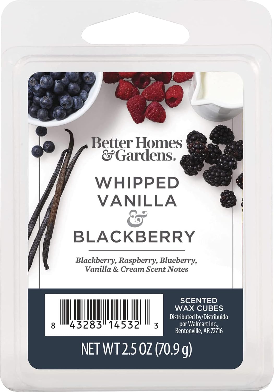 Better Homes and Gardens Scented Wax Cubes 2.5oz 2-Pack (Whipped Vanilla and BlackBerry)