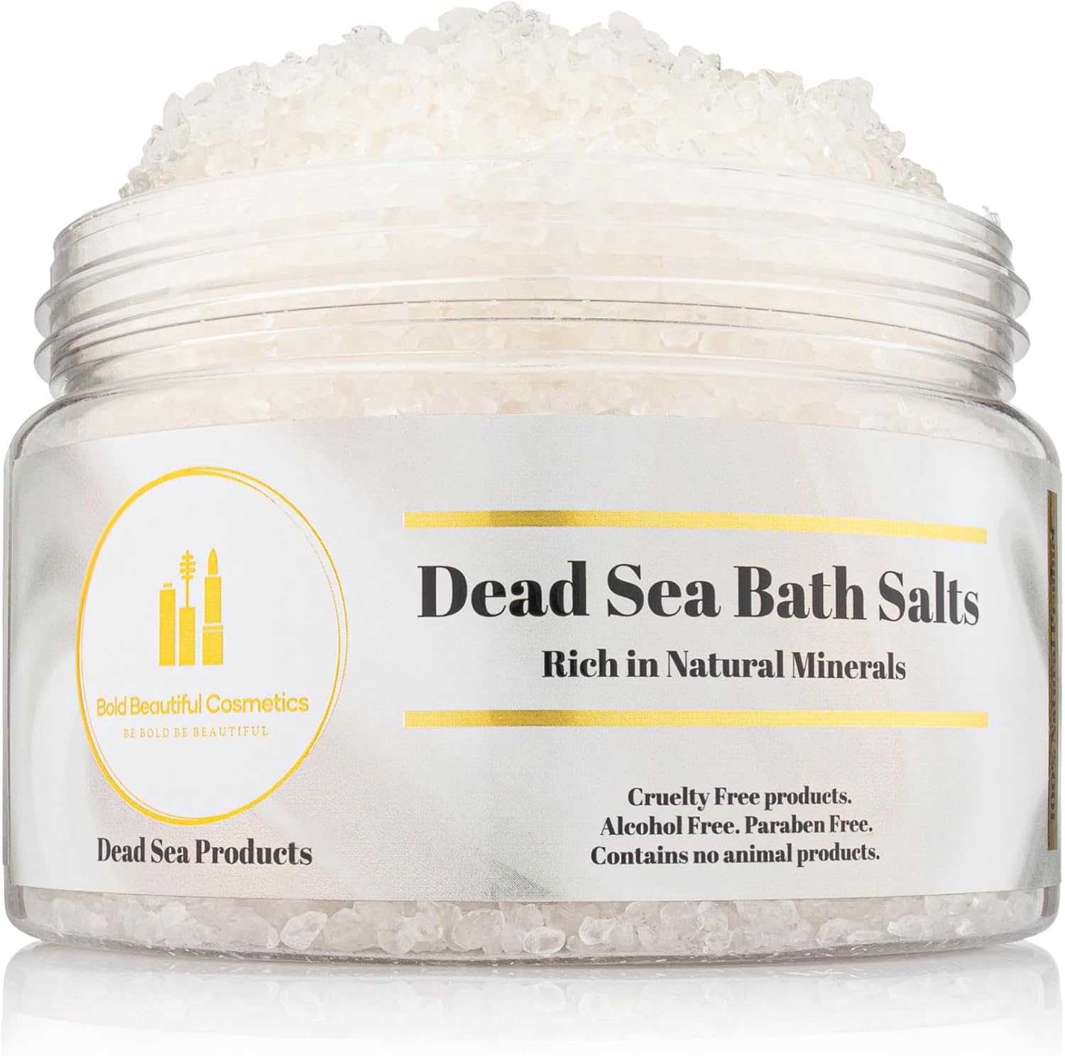 Dead Sea Bath Salt and Feet Soaking by Bold Beautiful Cosmetics Natural Skin Rejuvenation, Cleansing, Muscle Relaxation and Exfoliating Bath Salt Mineral-Rich Formula - 8.8 Oz