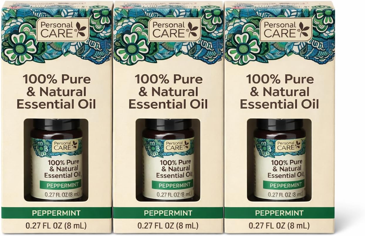 Personal Care Pure & Natural Essential Oil, Peppermint - 0.27 fl oz Pack of 3