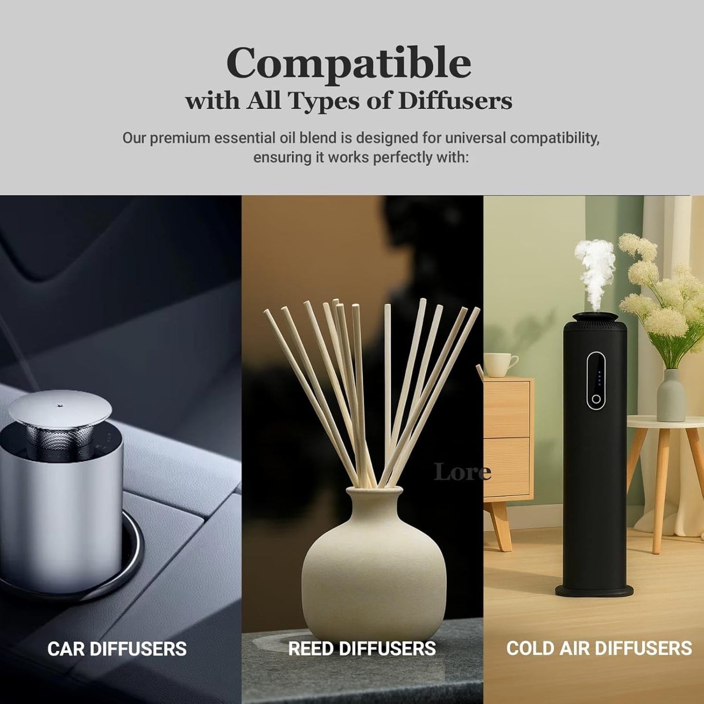 Diffuser Oil – Scent with Menthol, Tea Tree, Musk & Amber – Long-Lasting Blend for Home, Car & Office – Compatible with Ultrasonic & Nebulizing Diffusers, 100 ml (4.06 Fl Oz (Pack of 1), My Love)