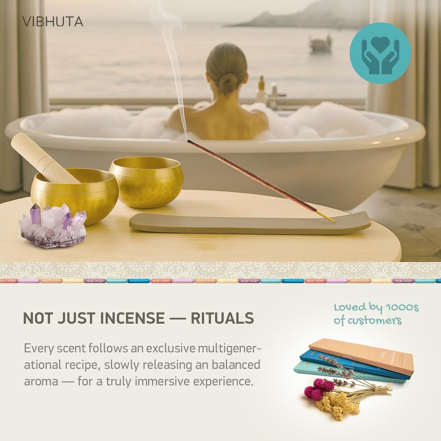 Incense Gift Set | 30 Hand-Rolled Indian Sticks | Sandalwood, Nag Champa, Spiritual & Chakra Incense for Meditation & Yoga - 3 Natural Scents (Earhty Aromas)