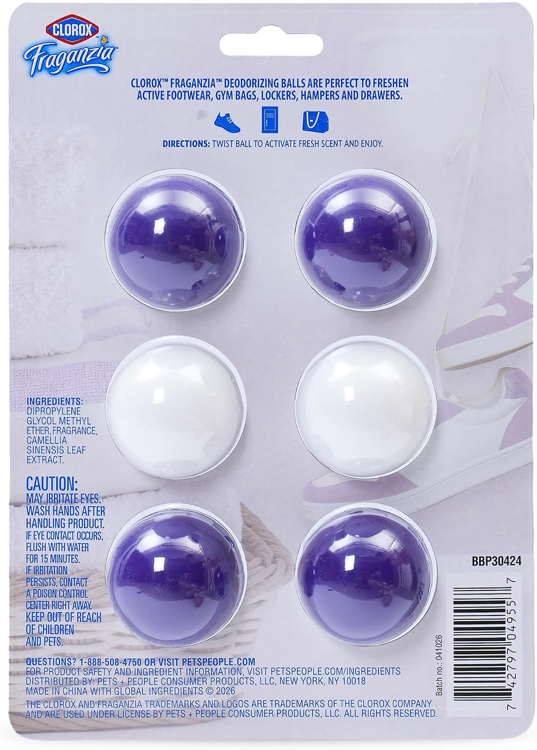 Clorox Fraganzia Deodorizing Balls, Lavender &amp; Eucalyptus, 6 Count, 12-Pk
