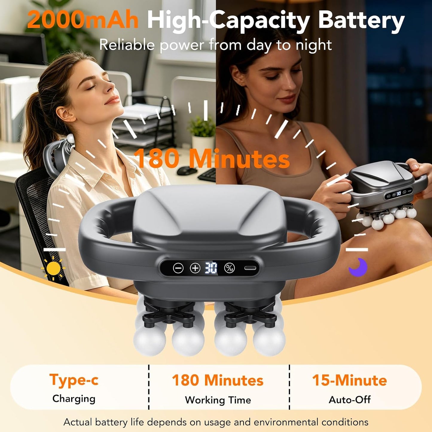 IKG 16 Head Massage Gun Deep Tissue, Body Massage for Back, Shoulders, Neck, Legs, Foot, Massage Gun deep Tissue, Percussion Massager with 3 Modes&30 Intensities Body Muscle Pain Relief, Ideal Gifts