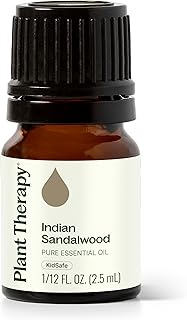 Plant Therapy Indian Sandalwood Essential Oil 2.5 mL (1/12 oz) 100% Pure, Undiluted, Soothing Essential Oils for Skin, Relaxation, and Restful Sleep