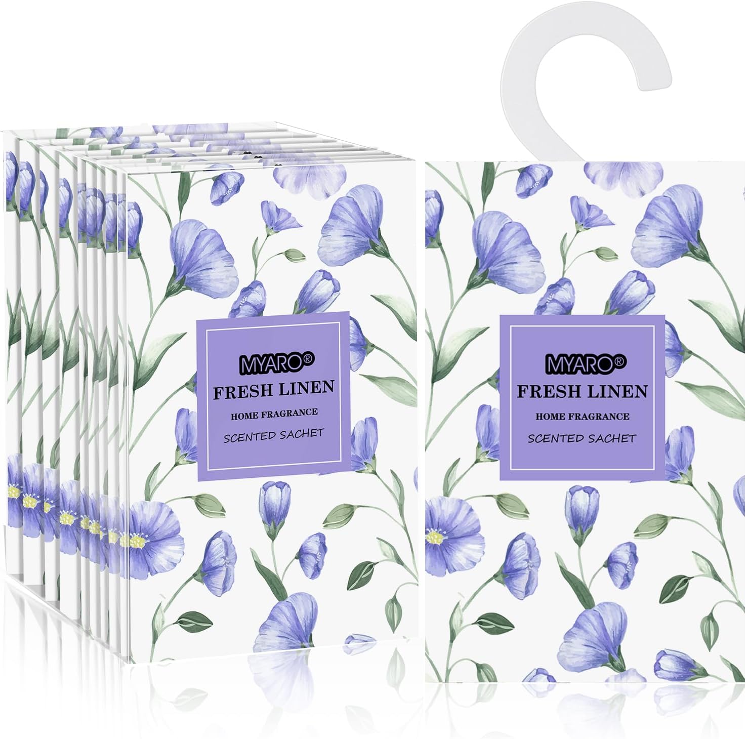 MYARO Large 12 Pcs Linen Scented Sachets for Drawer and Closet, Long-Lasting Sachets Bags Air Freshener Fresh Scents, Hanging Potpourri Bags Home Fragrance for House