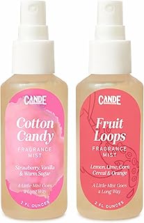 C&E Craft Scented Room Spray, Body & Linen Spray Set – 2 Pack of 2 oz Fragrance Mists – Home Air Freshener, Fabric & Pillow Spray, Long Lasting Scent (Fruit Loops & Cotton Candy)