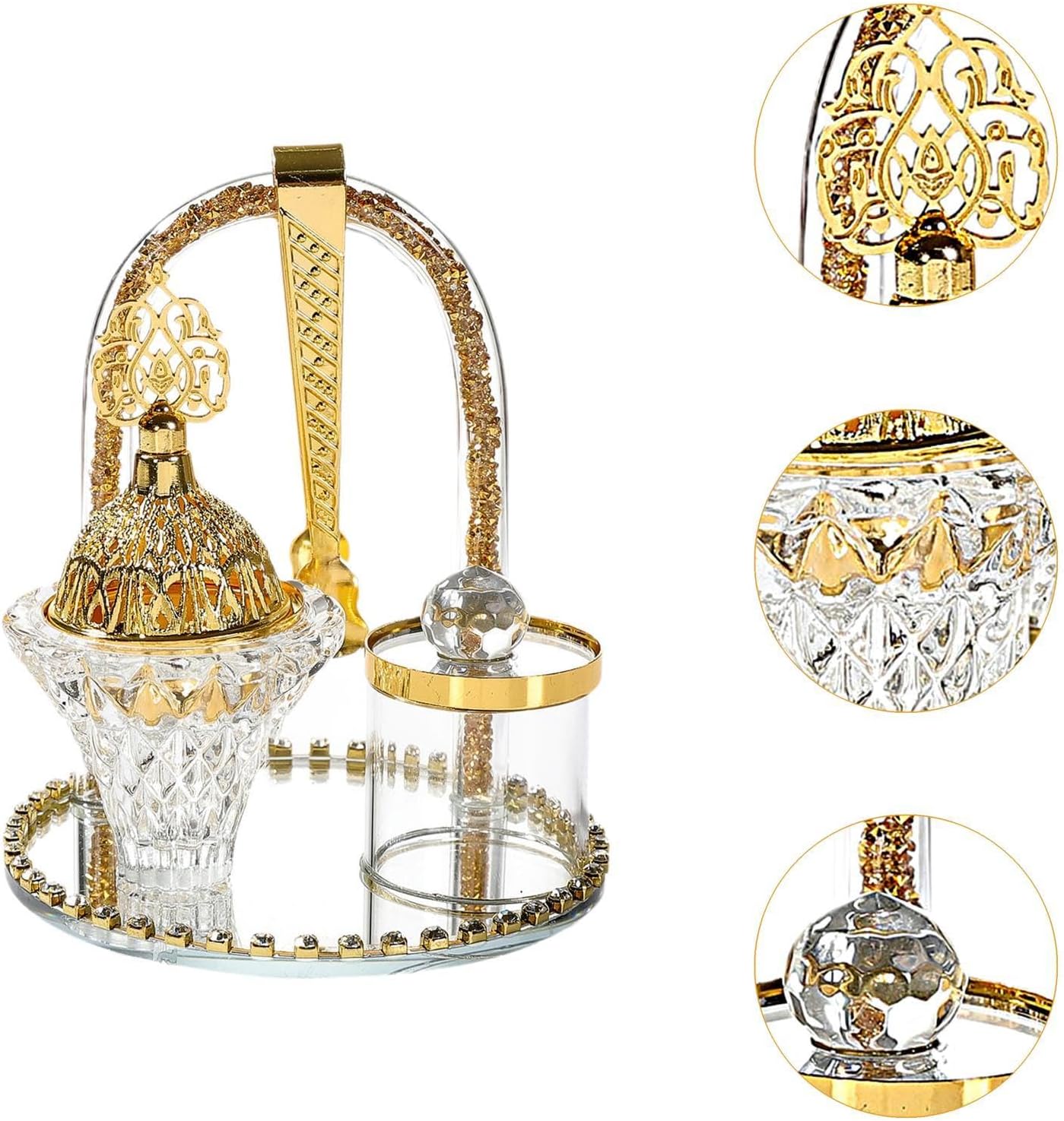 Arabic Incense Burner Luxury Incense Holder Set Friend Gift Fine Craftsmanship Table Ornament Home Office Decor for SPA Desk
