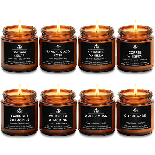 8 Pack Soy Wax Scented Candles Gift Set