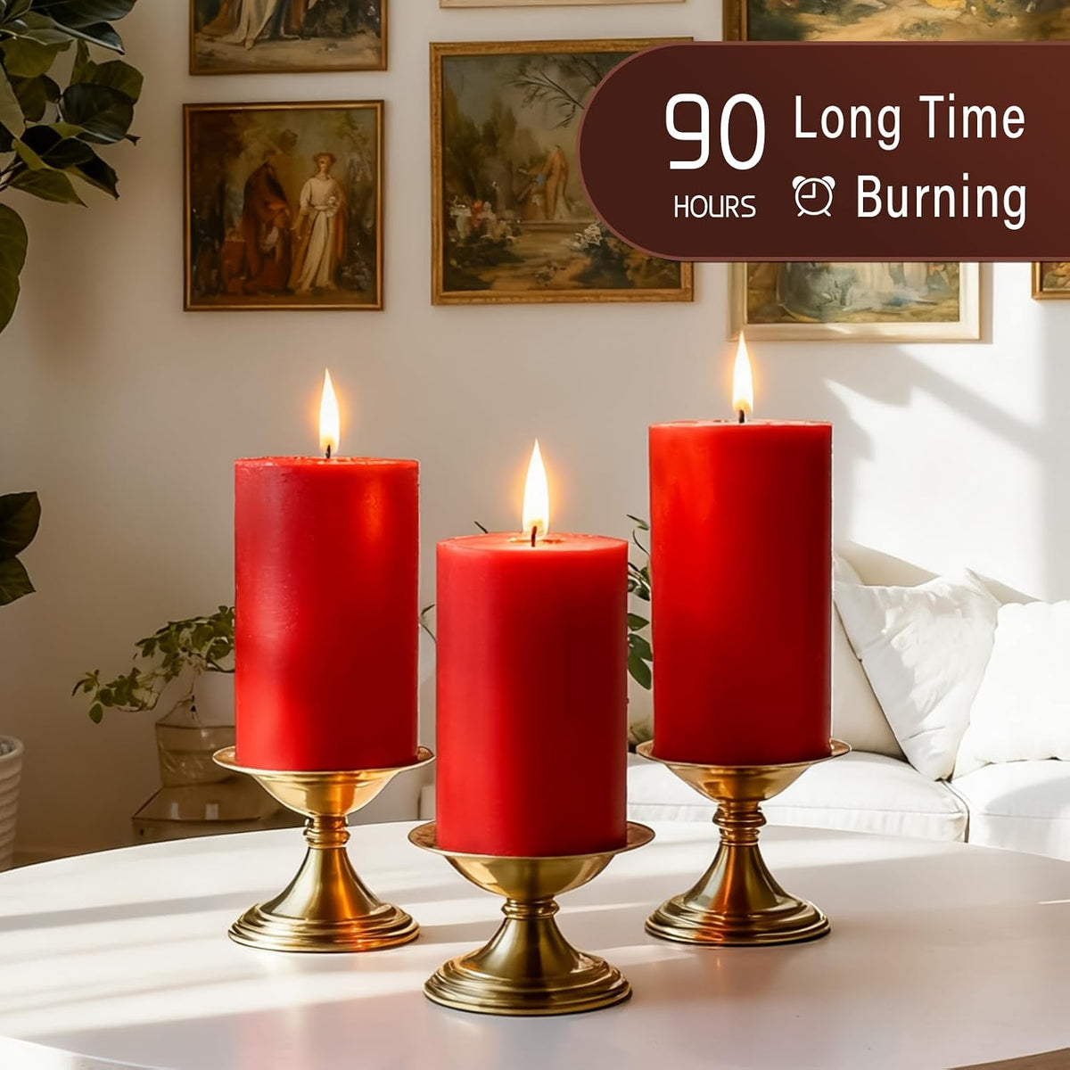 Red Soy Pillar Candles