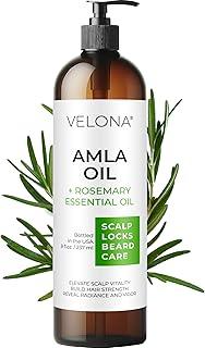velona Organic Amla Oil with Rosemary - 8 oz | Promoting Hair, Scalp, Eyelash and Eyebrow Growth | 100% Natural and Pure