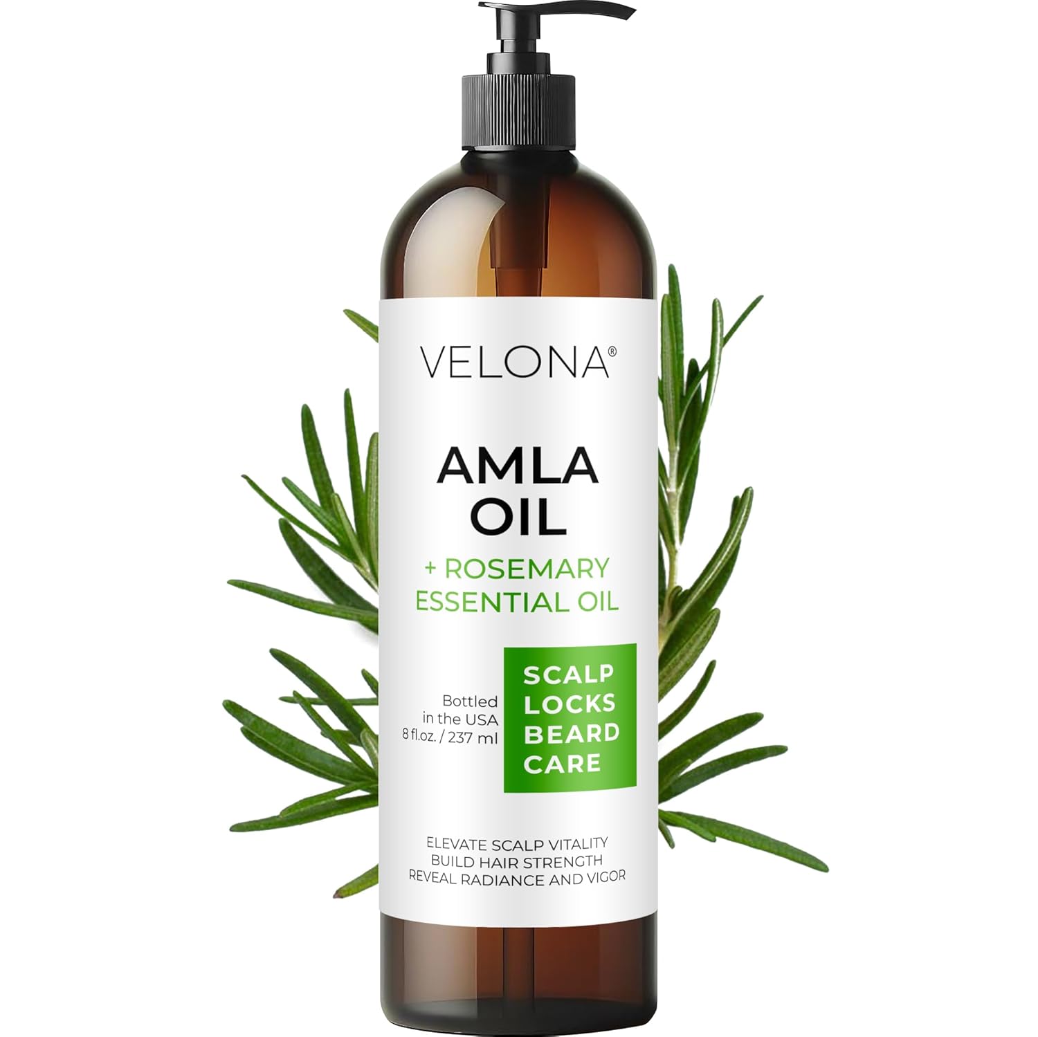velona Organic Amla Oil with Rosemary - 8 oz | Promoting Hair, Scalp, Eyelash and Eyebrow Growth | 100% Natural and Pure