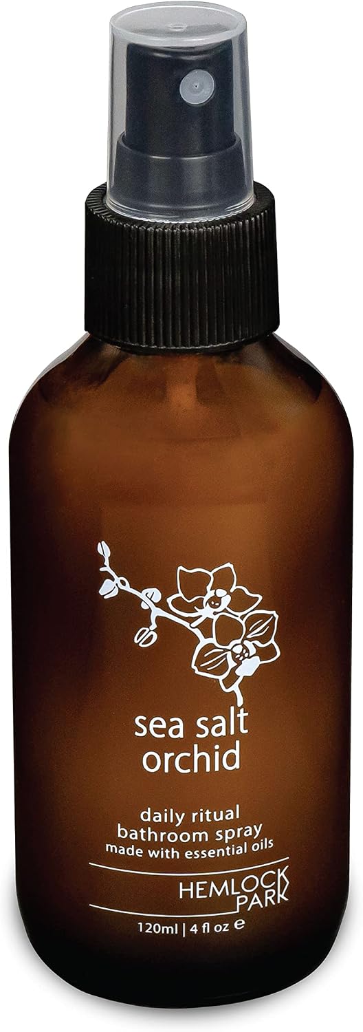 Hemlock Park Sea Salt Orchid Botanical Mist Room + Linen Spray | 4 oz Glass Bottle | Made in USA