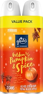 Glade Air Freshener Room Spray, Golden Pumpkin & Spice, 8.3 oz, 2 Count