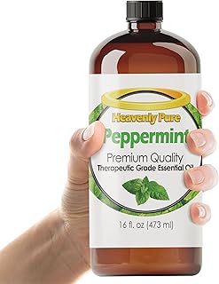 Heavenly Pure Peppermint Essential Oil (16 OZ Bulk) – Natural Sweet Mint Aroma – Peppermint Aromatherapy Oil