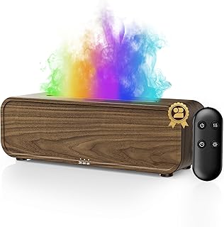TMEHM Sound Reactive Flame Air Diffuser Humidifier,7 Colors Aromatherapy Essential Oil Diffuser,Ultrasonic Aroma Humidifier with Timer for Home,Bedroom,Office,Yoga
