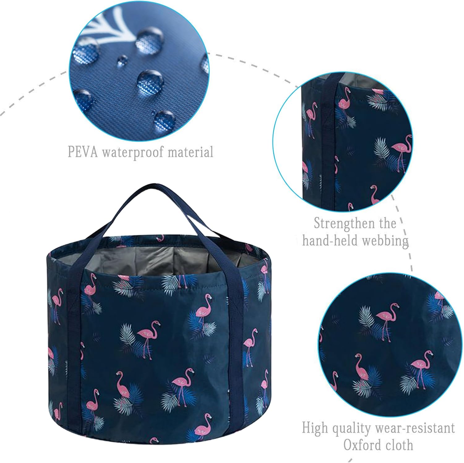 Multifunctional Collapsible Bucket for Soaking Feet, Portable Foot Bath Bag, Foot Spa Soaking Feet Home Pedicure Basin Outdoor Camping for Washing, Fishing Wait Handy Carrying Bag, Large