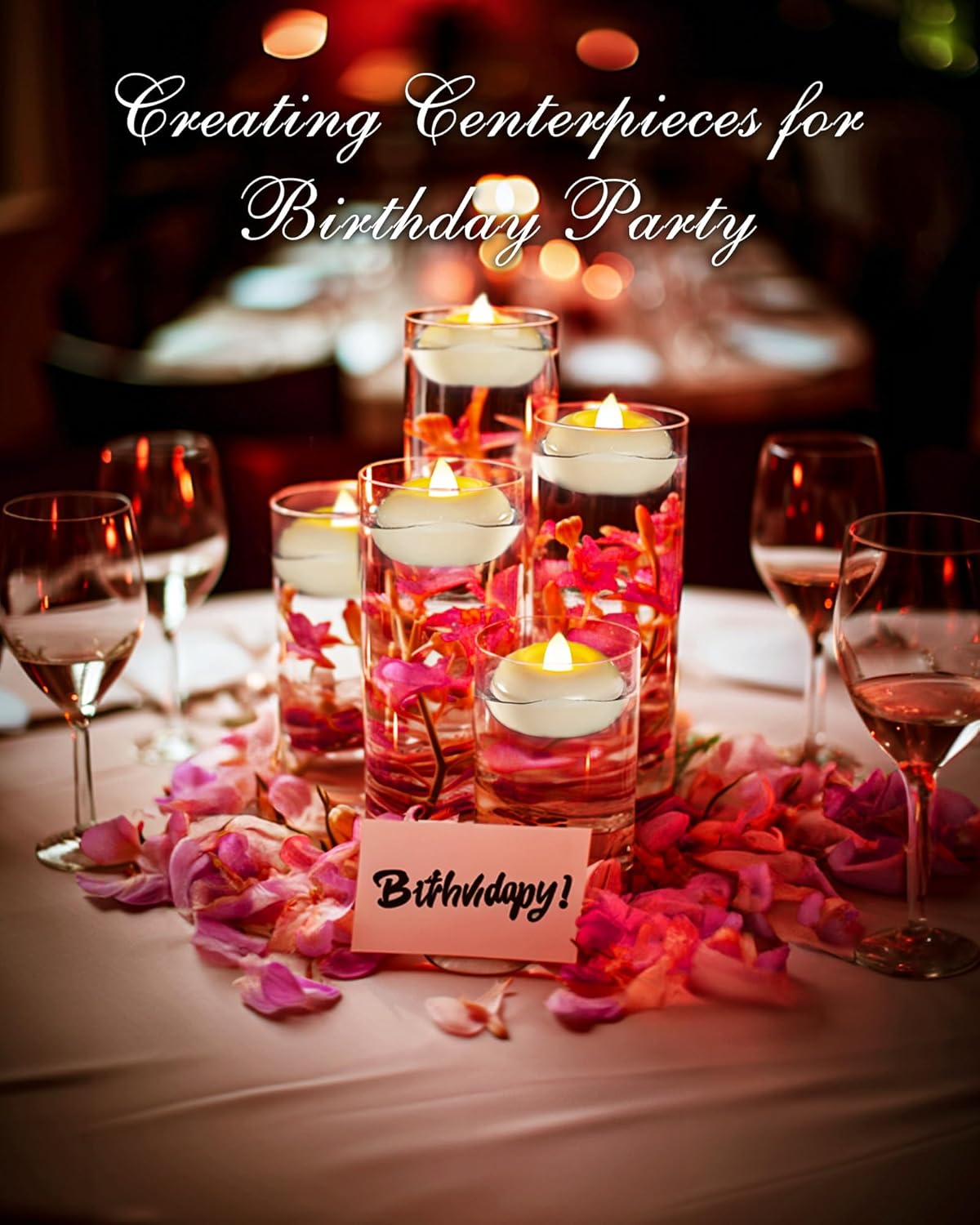 Homemory 48Pack 2” Flameless Led Floating Candles, 200 Hour Plastic Battery Operated Flickering Waterproof Tealights for Cylinder Vases, Centerpieces at Wedding, Party, Pool, Holiday (White Base)