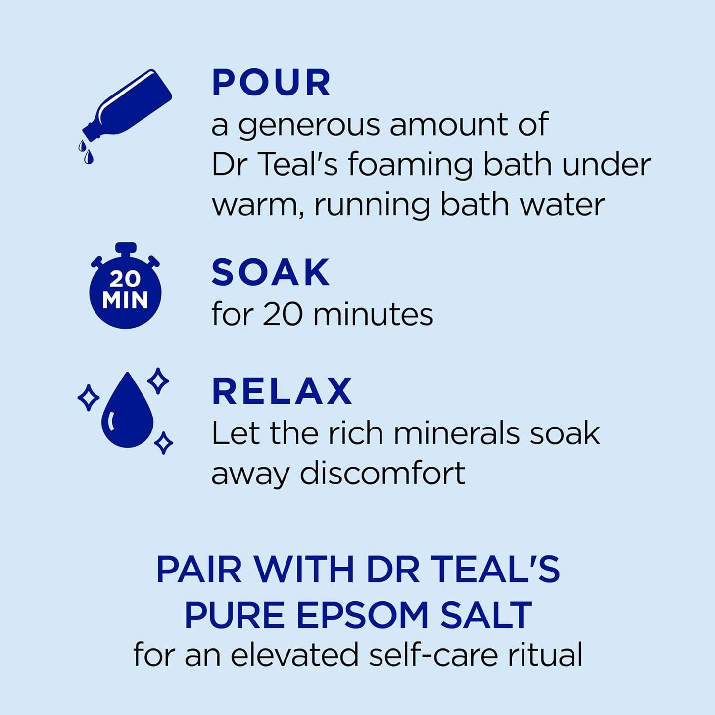Dr Teal's Foaming Bath with Pure Epsom Salt, Lavender & Eucalyptus, 34 fl oz (Pack of 2)