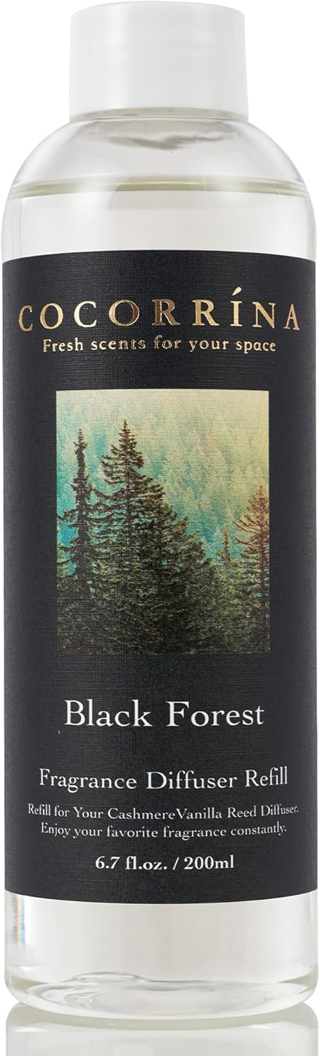 COCORRÍNA Reed Diffuser Refill - Black Forest 6.7 oz. Scented Oil for Reed Diffuser Home Fragrance for Bedroom, Bathroom Home Decor