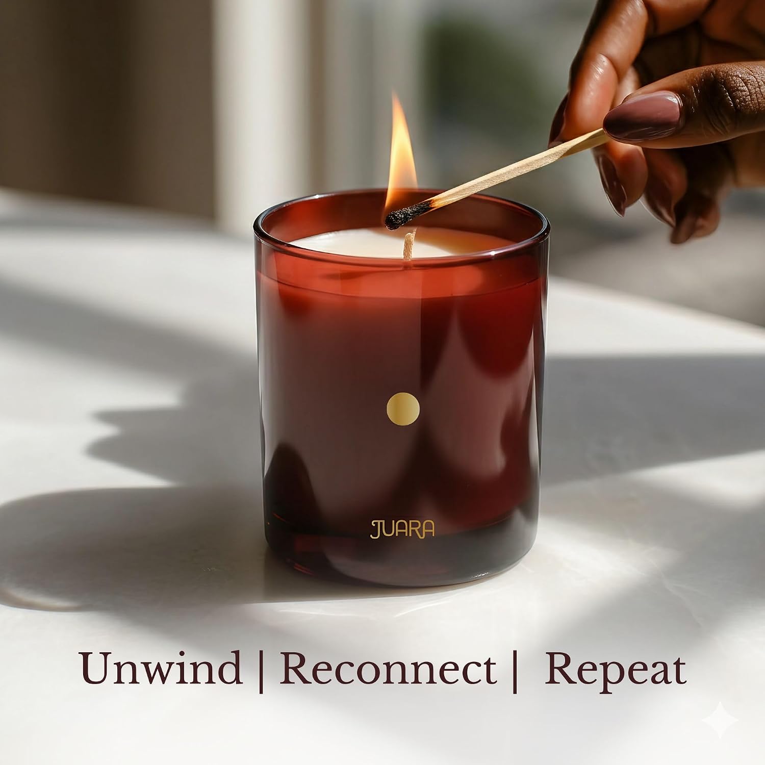 JUARA Joy Candle - Luxury Scented Candle 8oz - Coconut Soy Wax Candles for Home - Jasmine Rose Bergamot - Long Lasting Natural - Tropical Floral Candles