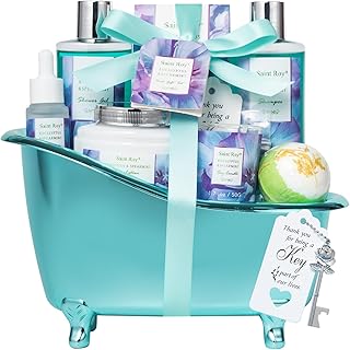 Bath and Body Basket Set EUCALYPTUS & Mint Spa Gift Basket for Women, Unique Bath Gift Baskets Gifts, Home Spa Kit Christmas Gifts for Women, birthday gift baskets for Dad Mother's Day