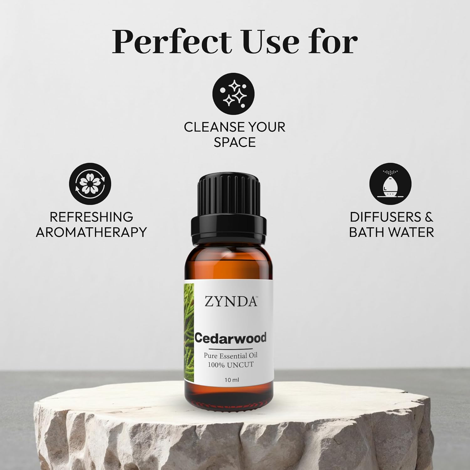 Cedarwood Essential Oil Pure and Natural – Premium Organic 100% Uncut Cedar Essential Oil Extract for Aromatherapy, Diffuser, Massage, Relaxation, and Skin Care – 10ml Amber Glass Bottle