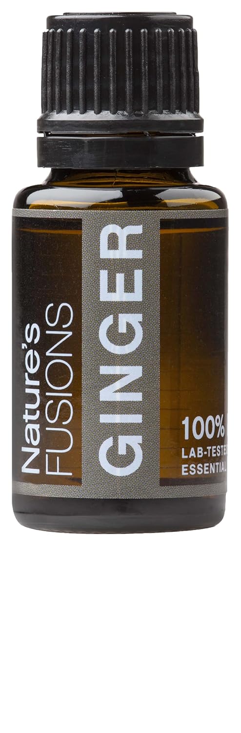 Nature's Fusions Ginger Root, 100% Pure and Natural Essential Oils, Undiluted, Therapeutic Grade for Aromatherapy and Topical Use, .5 Fl Oz (Pack of 1) (15 mL)